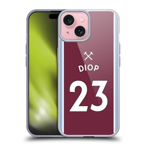 Funda gel suave iPhone 15 West Ham United FC Issa Diop carcasa TPU
