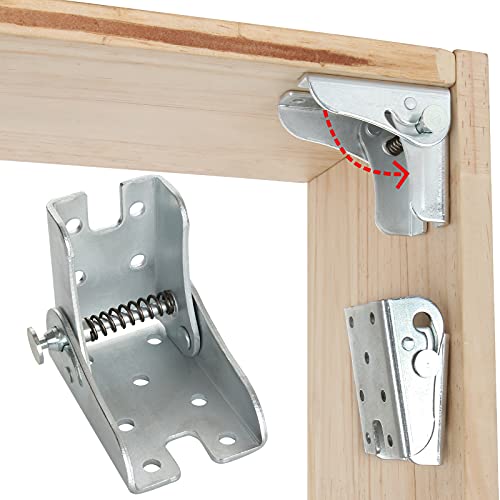 4 Pack Folding Table Leg Hinges, 90° Folding Brackets Locking Extension Support Bracket, Foldable Self Lock Hinges for Table Legs, Bed Leg, Workbench