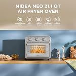 Midea Neo Air Fryer Grille-pain Oven Combo avec Air Fry, Toast, Pizza, Broil, Bake, et Fonctions de Réchauffage, 21.1 Quarts, acier inoxydable