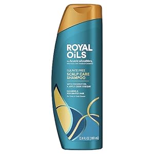 Head & Shoulders Anti-Dandruff Shampoo, Royal Oils Moisturizing Shampoo, 1% Pyrithione Zinc, Curly & Coily Hair, Coconut, Apple Cider Vinegar, Sulfate-Free, 12.8 fl oz