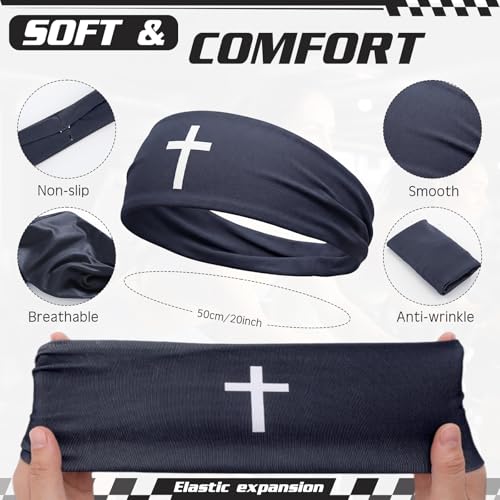 Image of 18 Pcs Sports Sweatbands for Men Women Camo Headbands Workout Non Slip Headbands Breathable Head Band Fitness Stretchy Unisex Hairband for Yoga Running Cycling Ball