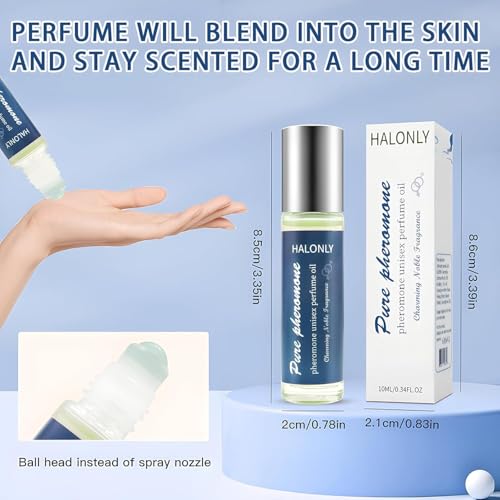 Halonly Roll-On Pheromone Perfume for men and women, rollerball perfume, travel perfume, clean perfume Long-Lasting Pheromone-Infused Essential Oil- 0.34 fl.oz (10mL)