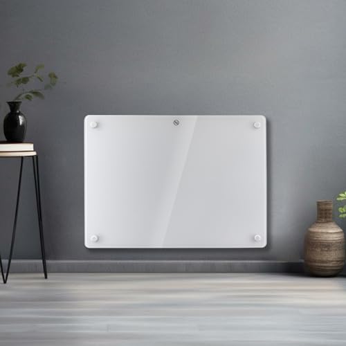 Futura 1000W White Glass Radiator - Thermostat Control
