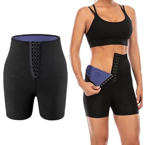 Shorts Sauna Quente Para Modelagem De Cintura Alta Queimar Gordura Conchetes Tamanho:G/XG