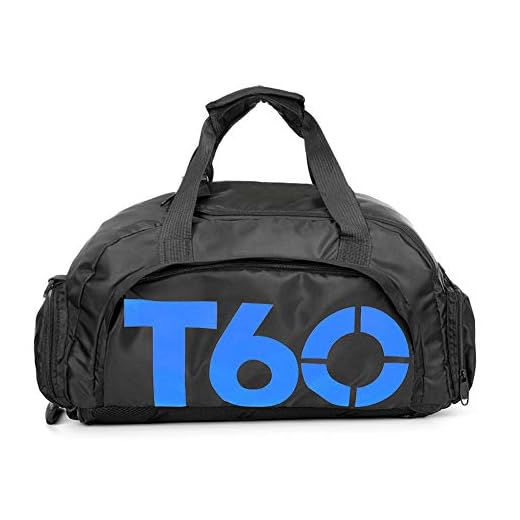 Bolsa de deportes unisex de 35 L, de gran capacidad, con compartimento para zapatos, de Obling, color Negro con azul., tamaño 45*25*30 CM