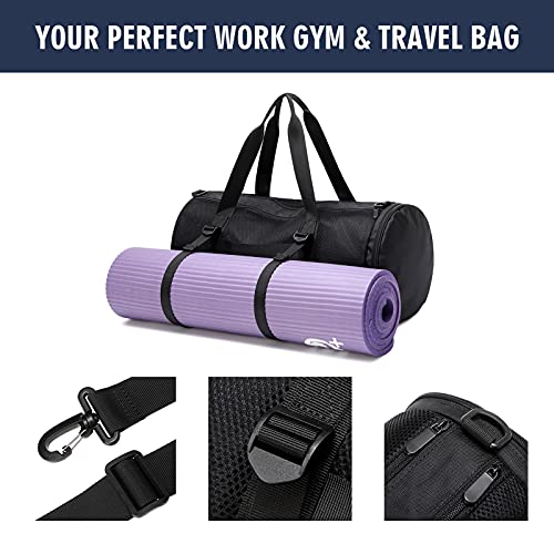 Gym Duffle Bag For Sports Women: Large Travel Bags For Men Sport Yoga Tote For Ladies Waterproof Duffel With Shoulder Strap For Boys Carry On Weekender Bag With Shoe Compartment For Exercise (Black) #TOP3