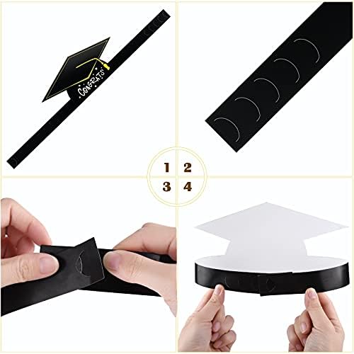 MIAHART 30 Pieces Graduation Paper Hats Graduation Paper Crown Graduation Cap Adjustable Paper Crown Graduation Decoration for Graduation Ceremony Party Favors