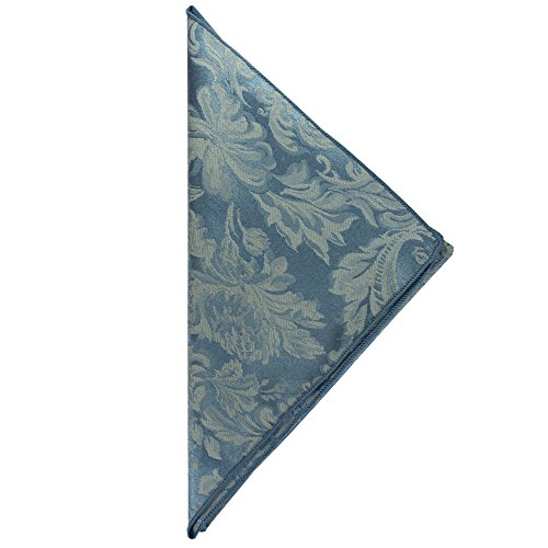 Ultimate Textile Miranda Damask Slate Blue Cloth Napkins - 17" x 17" (Set of 36) Square Washable Cotton Polyester for Wedding, Party & Dining Events