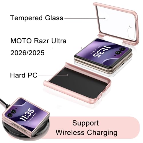 Deekeewe for Motorola Razr Ultra 2026/2025 Glitter Case with Built-in Screen Protector,Slim Thin Shockproof Protective Bumper Cover for Moto Razr Ultra 2026/2025,Glitter Black by Deekeewe - Used condition - Image 2