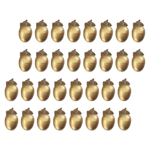 Bellotas artificiales doradas de espuma con 50 piezas mini para decoración de mesas navideñas 2