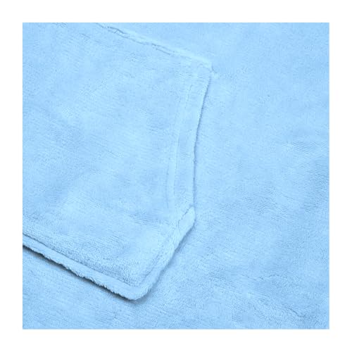 MANCHESTER CITY FC Reversible Fleece Hoodie For Kids | Boys Oversized Hooded Lounge Gown | Soft Fleece Blanket | Man City Football Gift For Boys | One Size Fits All Age 7-13 Years Blue - Image 6