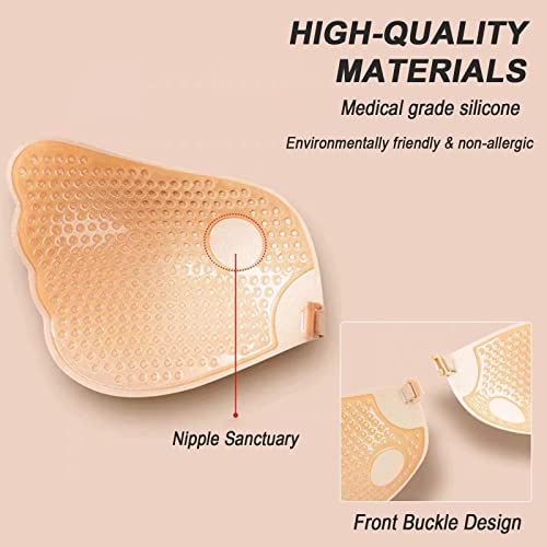 Stycizom Invisibile Adesivo Senza Spalline Push Up Reggiseno 2 Pezzi Copricapezzoli Riutilizzabile Traspirante Per Donna Per Abito Cerimonia - 5