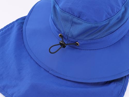 Image of Home Prefer UPF50+ Kids Girls Boys Sun Hat Wide Brim Fishing Hat with Neck Flap Adventure Beach Safari Sun Protection Cap