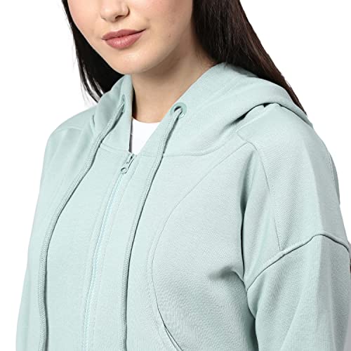 Image of Campus Sutra Women's Cotton High Neck Sweatshirt
