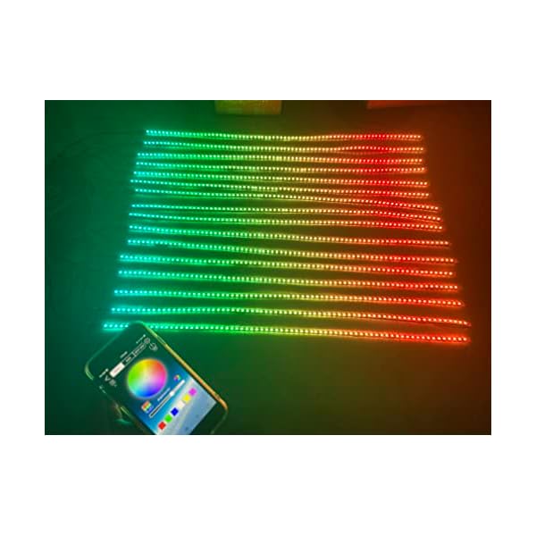 Bluetooth + Remote Control 16PCS 6.5FT 2Meters 78Inch Single Row RGB + Solid Color + Dream Color Chasing Light Strips IP68 Lighting Off-Road for Car Truck Underbody Slingshot Ryker Spyder - Image 8