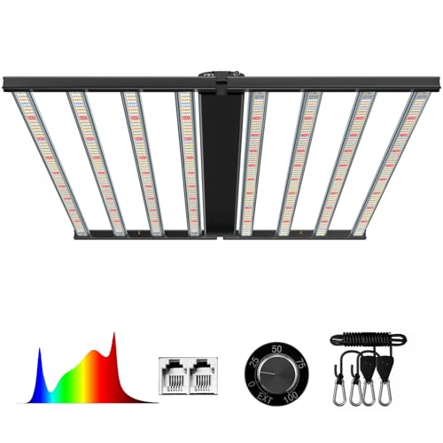 KOSCHEAL K6400 LM301H Bar LED Grow Light for 5x5ft Tent, with Smart Controller Port,Full Spectrum Daisy Chain Dimmable Grow Lamp,Output 640W
