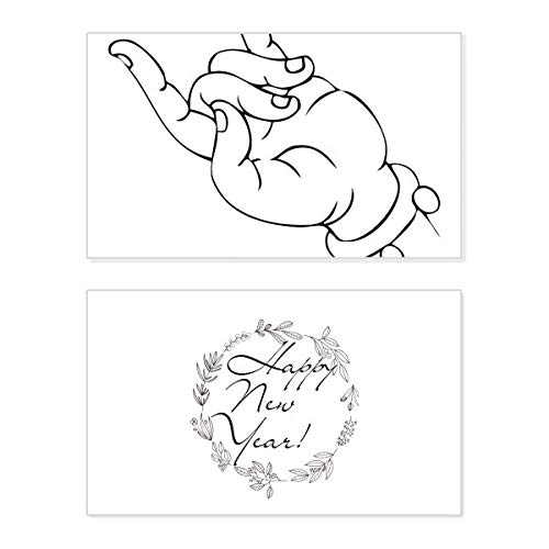 Tarjeta de Año Nuevo budista hecha a mano con patrón ilustrado y mensaje de bendición