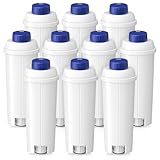 DLSC002 Water Filter for DeLonghi Coffee Machine, Water Filter Replacement Compatible with De'Longhi ECAM, ESAM, ETAM, BCO, EC Series Coffee Machine (10 Pack)