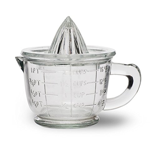 CKB LTD® Traditional Glass Juicer Presse-Citron Presse-Agrumes Manuel Fruits Presse-Citron avec Bol Centrifugeuse Tamis - 1 Pint 600ml - Les Oranges fraîches, Le Citron ou la Lime Cover