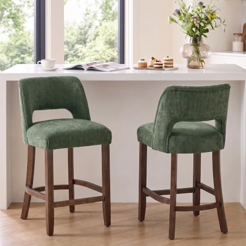 Image of VKNOW Bar Stools Set of 2, 26 inch Counter Height Bar Stools, Bright Green