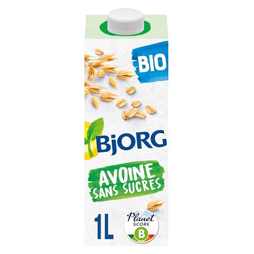 BJORG - Boisson végétale à l'avoine sans sucres - Bio - Pauvre en Acides Gras Saturés - La brique de 1 L