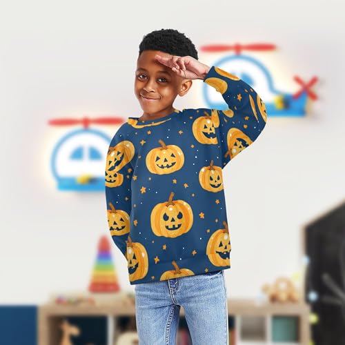 JUNZAN Cartoon Cute Pumpkins Little Boys Pullover Hoodie Long Sleeve Tops Clothing Shirts Sports 4T4
