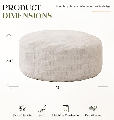 Image of Hobestluk Adults Bean Bag Chair 5FT Big BeanBag Chair Giant Large Oversized