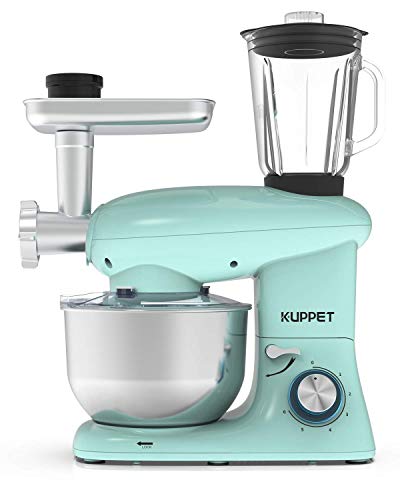 KUPPET 3 in 1 Stand Mixer, 6 Speed Electric Mixer, Tilt Head Kitchen Mixer with Meat Grinder and Juice Blender, 6 Quarts 850W Food Mixer - Blue