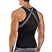 Underwear Men Shirt Tight Tank with Top Upper Back Support Brace Tummy Trimmer Body Shaper Slim Vest (Black with Hook, M)