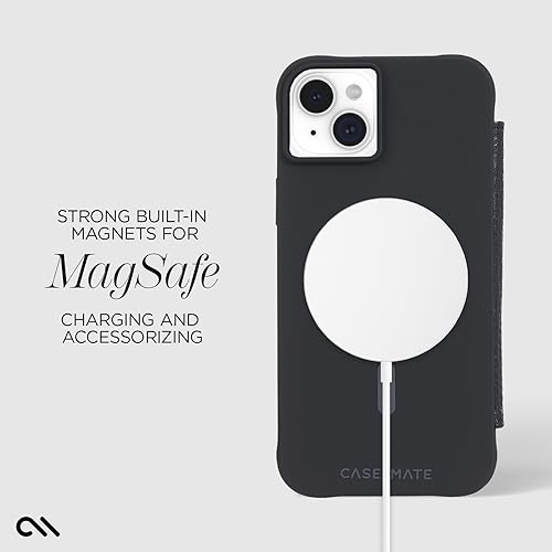 Étui portefeuille iPhone 15 Plus Case-Mate cuir véritable MagSafe noir - 6