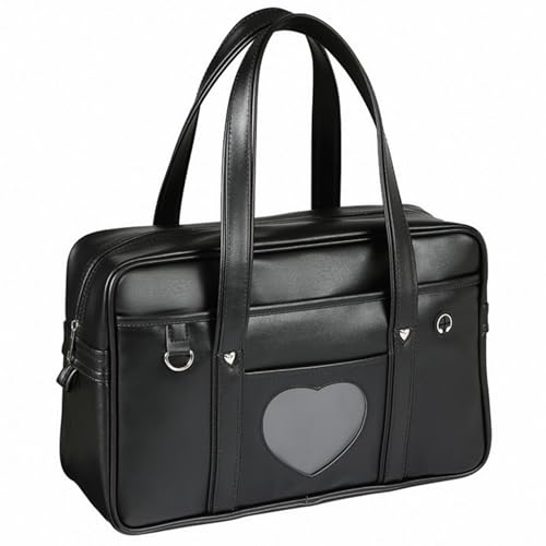 Sac d'école japonais grande capacité en cuir avec fermeture éclair pour étudiante