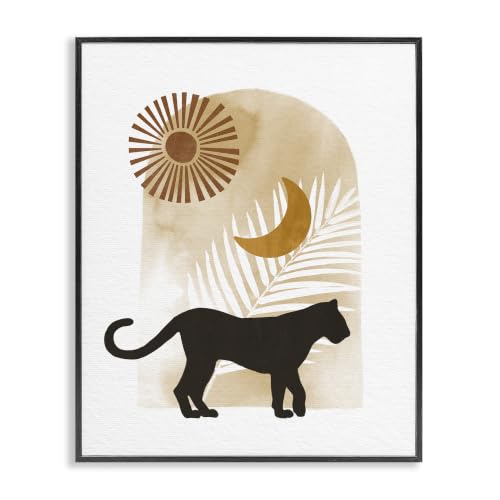 Boho Panther Lunar Solar Botanical, 24 x 30 Inch Framed Giclée Print