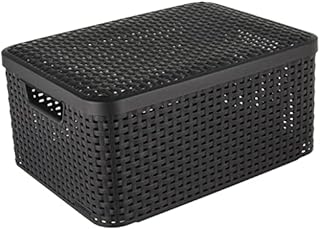 Curver - Basket with lid Rattan Style Medium