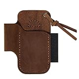 TUFRO Handgemachte Lederscheide Klappmesser Taschenlampenhalter EDC Werkzeug (Color : Yellow+Black)