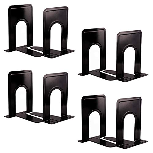 Metal Bookends, Universal Non Skid Heavy Duty Book Ends Support, Book Stopper for School/Office/Home/Library - 6.5