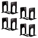 Metal Bookends, Universal Nonskid Heavy Duty Book Ends Support,Book Stopper for School/Office/Home/Library-7.5"×5"×4.7"-(4 Pairs / 8 Piece)