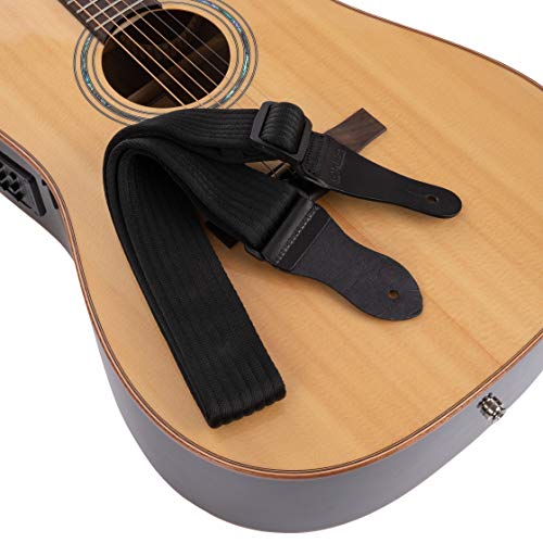 Kliq Vintage Woven Guitar Strap For Acoustic And Electric Guitars (Simple Woven, Black) #TOP1