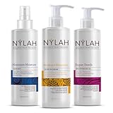 NYLAH Moisture & Hydration Triple Bundle for Afro & Curly Hair – Hair Spray, Leave-In Cream & Oil for Maximum Hydration & Moisture Lock