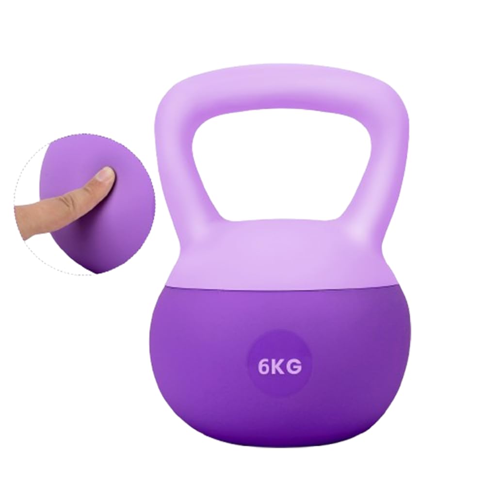 Kettlebell Morbido in Gomma – 4/6/8 kg, Peso da Allenamento Sicuro per Casa e Palestra, Maniglia Antiscivolo, Ideale per Fitness, Forza e Tonificazione