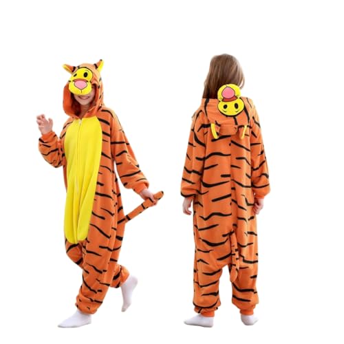 DSMTALS Kids Animal Onesie Pajamas Fleece Costume for Halloween Cute Sleepwear Unisex Jumpsuit with Hood for Ages 2-4 Years