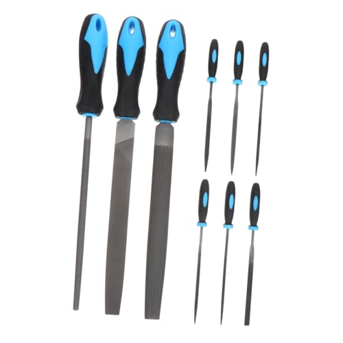 SEWACC Steel File Set 9pcs Woodworking Tool Metal Polishing File High-hardness Steel Compact Size Auxiliary Carving Tool