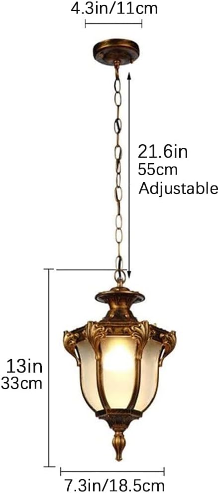 Victorian E26 Exterior Aluminum Ceiling Pendant Light American Outdoor Waterproof Chandelier European Garden Corridor Grape Frame Pavilion Hanging Light Adjustable Suspension Lighting Fixture