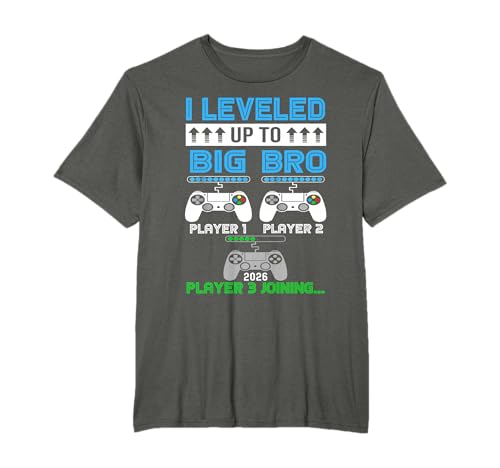 leveled Up To Big Brother Again Big Brother Est 2026 Kids T-Shirt