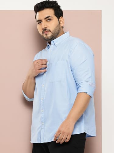 Image of Thomas Scott Men's | Plus Size | Regular Fit | Long Sleeves | Button-Down Collar | Oxford Fabric | Casual | Shirts for Men
