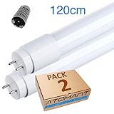 tubos fluorescentes led para cocina Cambiador led incluido Led Atomant Pack 2X Tubo de LED 18w, 360 Grados, 120 cm, frío, Standard T8 G13, 1800 lumenes Reales. Cebador Incluido, 18 W, Blanco frio 6500K, 120cm