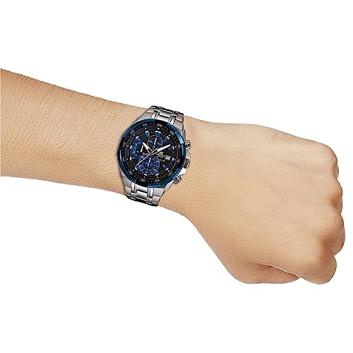 Image of Casio Edifice EFR-539D-1A2VUDF Black Analog Dial Silver Stainless Steel Band Men's Watch Chronograph 100M Water Resistant EX190