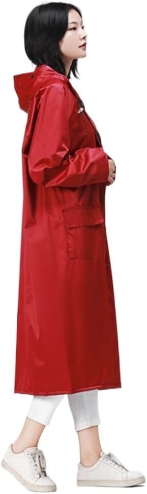RUVOO Rain Poncho Outdoor Raincoat for Women Waterproof Jacket Ladies Lightweight Trench Raincoat for Men Rain Coat (Color : Red, Size : M)
