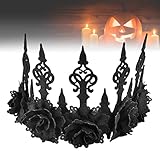 🎉【Perfecto para Disfraz de Fiesta de Halloween】La diadema de flores góticas negras es un accesorio imprescindible para la decoración de Halloween.Con excelentes materiales hechos a mano y una mano de obra exquisita adecuada para varias fiestas, le gusta el cosplay, el disfraz, Lolita, el escenario, la fiesta de Halloween, la fiesta de Navidad, la sesión de fotos, los viajes, etc.