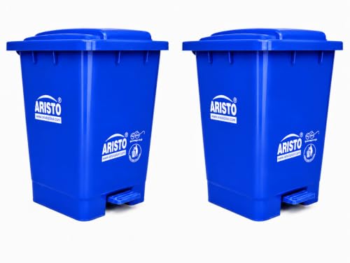 Image of ARISTO Plastic Step-On Pedal Garbage Waste Dustbins 45 Ltr (Blue,Blue) Combo