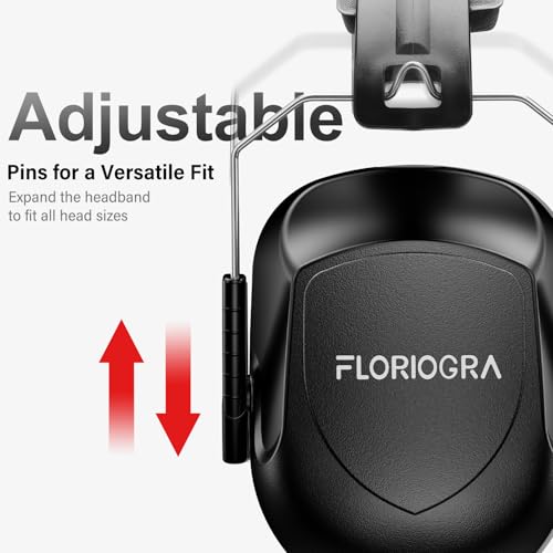 Image of Floriogra Noise Reduction Ear Muffs, NRR 34dB Ear Protection, Hearing Protection Noise Cancelling Headphones for Adults Kids Autism, Shooting Ear Protection for Gun Range, Mowing, Construction